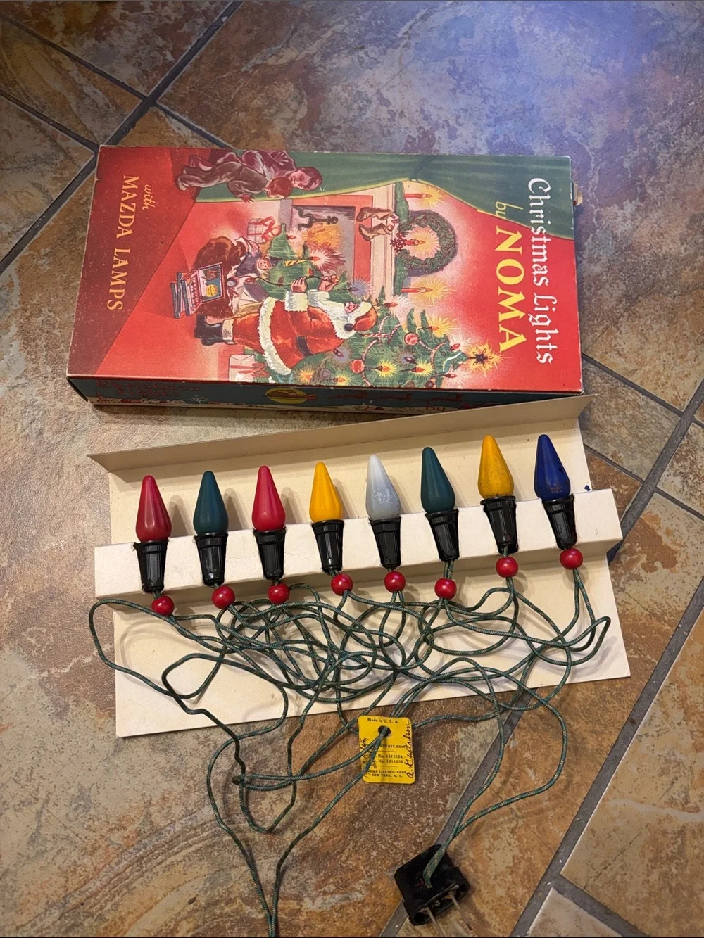 Vintage Christmas Lights by NOMA with Mazda Lamps